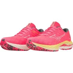 Mizuno Wave Inspire 19 Hardloopschoenen Dames - High-Vis Pink / Snow White / Luminous