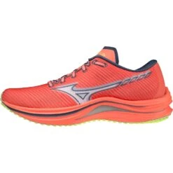 Mizuno Wave Rebellion Hardloopschoenen Dames - Neon Flame / White / Neo Lime