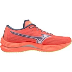 Mizuno Wave Rebellion Hardloopschoenen Dames - Neon Flame / White / Neo Lime -Mode Schoenen mizuno wave rebellion womens running shoes neon flame white neo lime 3 1115644