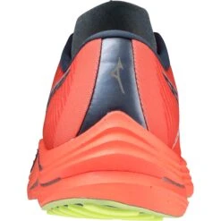Mizuno Wave Rebellion Hardloopschoenen Dames - Neon Flame / White / Neo Lime -Mode Schoenen mizuno wave rebellion womens running shoes neon flame white neo lime 5 1115646