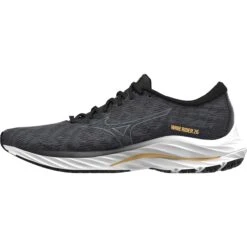 Mizuno Wave Rider 26 Wide Hardloopschoenen Heren - Odyssey Gray / Metallic Gray / Pale Marigold