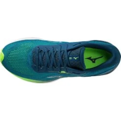 Mizuno Wave Skyrise 3 Hardloopschoenen Heren - Algiers Blue / White / Green Gecko -Mode Schoenen mizuno wave skyrise 3 running shoes algiers blue white green gecko 4 1236226